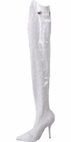 White Heels Stiletto Knee High Boots Shoes 5