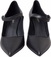 Black Leather Logo Heels Mary Janes Pumps Shoes 1
