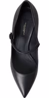Black Leather Logo Heels Mary Janes Pumps Shoes 5