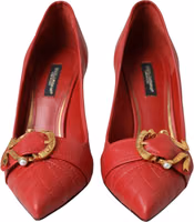 Red Devotion Leather Heels Pumps Shoes 1