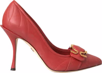 Red Devotion Leather Heels Pumps Shoes 5
