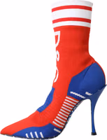Red Blue Stretch Sock Style Ankle Boots Logo Shoes 5