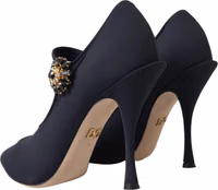 Black Mary Jane Jersey Crystal Pumps Shoes 3