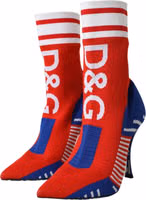 Red Blue Stretch Sock Style Short Boots Logo Shoes 2