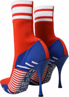 Red Blue Stretch Sock Style Short Boots Logo Shoes 3