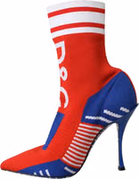 Red Blue Stretch Sock Style Short Boots Logo Shoes 4