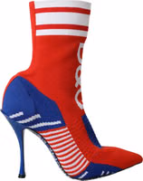 Red Blue Stretch Sock Style Short Boots Logo Shoes 5
