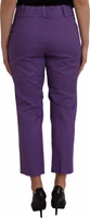 Purple Cotton MidWaist Straight Cropped Pants 3