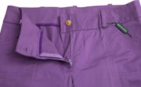 Purple Cotton MidWaist Straight Cropped Pants 5