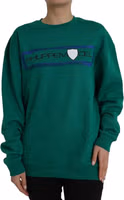 Green Cotton Logo Print Long Sleeves Pullover Sweater 1