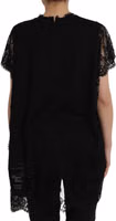 Black Sacred Heart Print Cotton Lace T-shirt 2