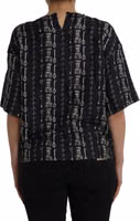 Black Key Castle Print Silk Blouse T-shirt 3