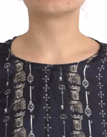 Black Key Castle Print Silk Blouse T-shirt 4