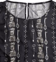 Black Key Castle Print Silk Blouse T-shirt 5