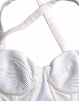 White Viscose Bustier Sleeveless Cropped Top 5