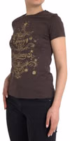 Brown Crewneck 2017 Motive Print T-shirt 2