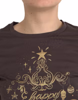 Brown Crewneck 2017 Motive Print T-shirt 4