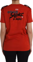 Red Cotton Graphic Print Crew Neck T-shirt 3