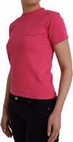 Pink Cotton Crew Neck Short Sleeves Tee T-shirt 2