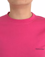 Pink Cotton Crew Neck Short Sleeves Tee T-shirt 4