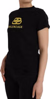 Black Cotton Logo Print Crew Neck Short Sleeves T-shirt 2