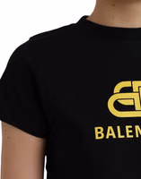 Black Cotton Logo Print Crew Neck Short Sleeves T-shirt 5