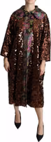 Multicolor Sequined Long Coat Jaquard Jacket 2