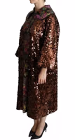 Multicolor Sequined Long Coat Jaquard Jacket 3