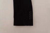 Black Wool Slim Fit Coat Jacket Blazer 5