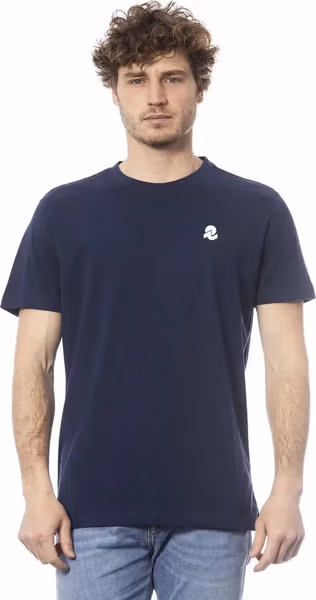 Blue Cotton Men T-Shirt