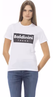 White Cotton Women T-Shirt 2