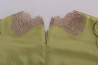 Green Silk Stretch Blouse Top 4