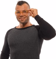 Orange Metal & Plastic Glasses (Frames) 4