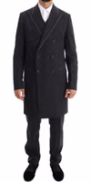 Gray Wool Stretch 3 Piece Two Button Suit 1