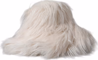 Off White Acrylic Fur Womens Bucket Hat 2