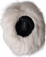Off White Acrylic Fur Womens Bucket Hat 4