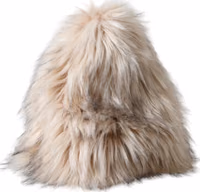 Beige Acrylic Fur Women Bucket Hat 2