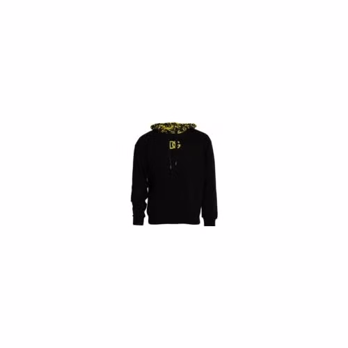 Black Logo Cotton Hooded Sweatshirt Sweater