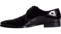 Black Calfskin Leather Derby Men Dress Shoes 5