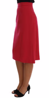 Pink Wool Knee Long A-Line Skirt 2
