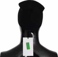 Black Wool Blend Branded Beanie Hat 4