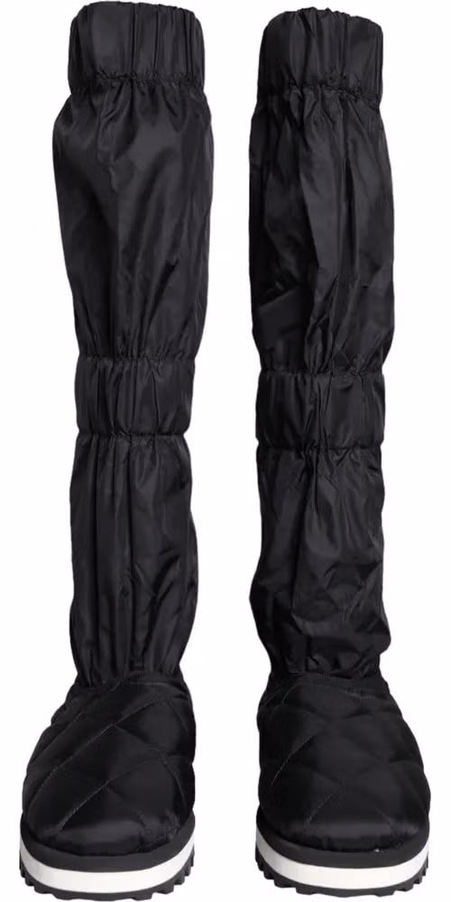 Black Quilted High Top Boots Sneakers Shoes