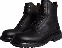 Black Lace Up Mid Calf Boots Men Shoes 2