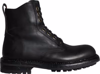 Black Lace Up Mid Calf Boots Men Shoes 4