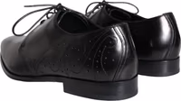 Black Calfskin Leather Derby Men Dress Shoes 3