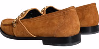 Brown Velvet Leather Logo Mocassin Slip On Shoes 3