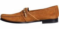 Brown Velvet Leather Logo Mocassin Slip On Shoes 5