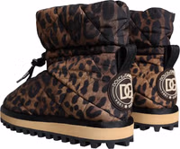 Brown Leopard Ankle Boots Padded Shoes 3