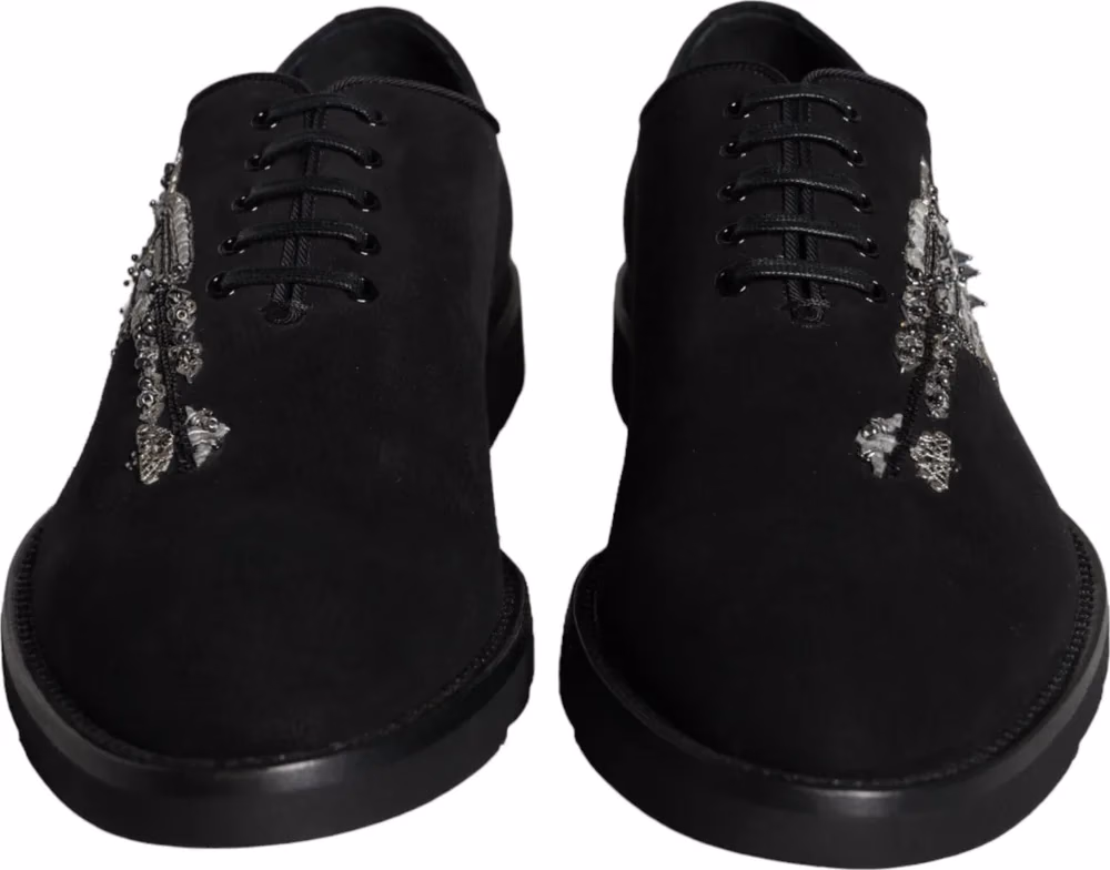 Black Suede Sicilia Lace Up Formal Shoes