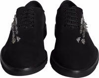 Black Suede Sicilia Lace Up Formal Shoes 1